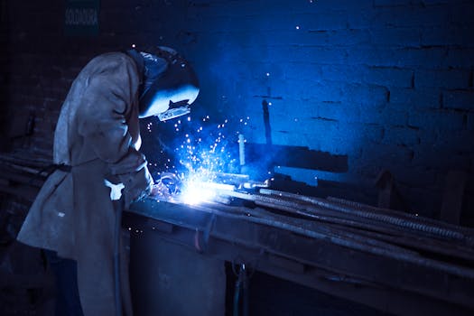 pexels-photo-1474993-1474993 Man Wearing Welding Helmet Welding Metal Near Gray Brick Wall
